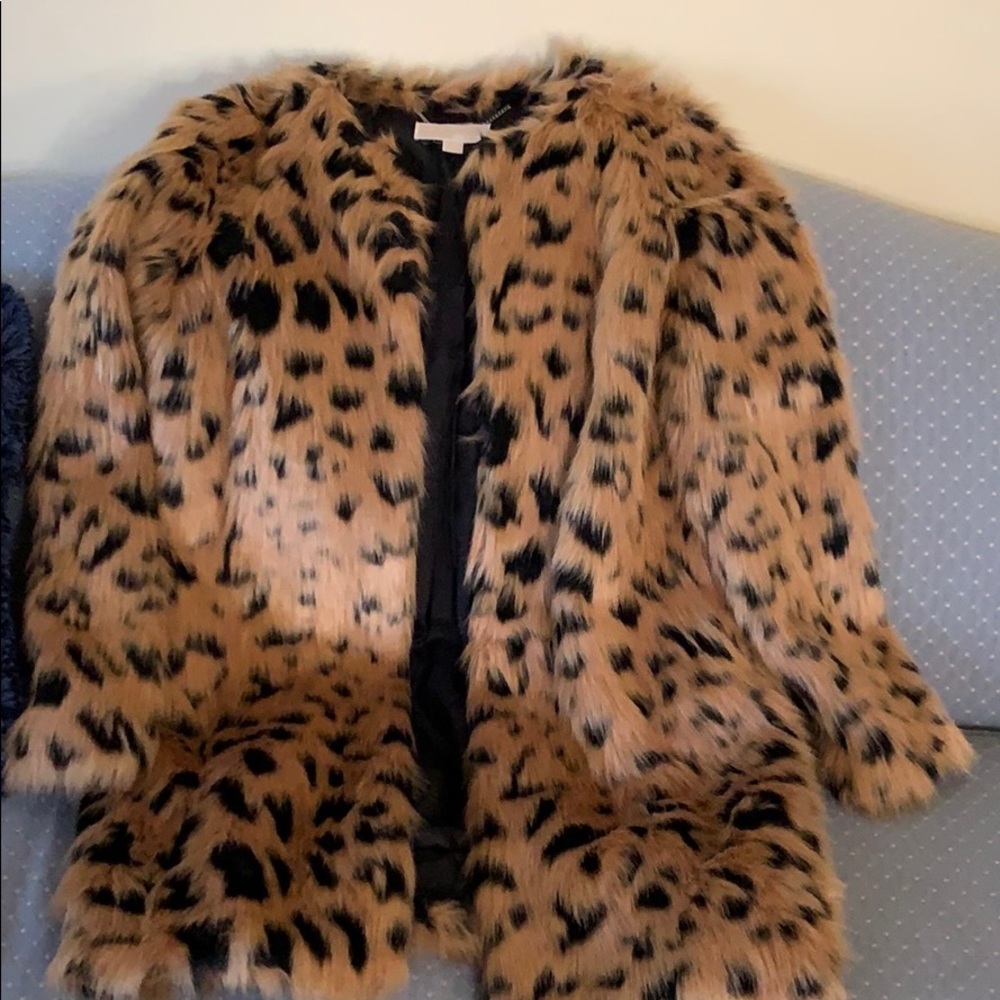Michael Kors Leopard Faux Fur coat